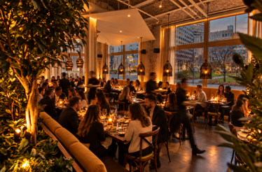 Dining area of restaurant Trade.